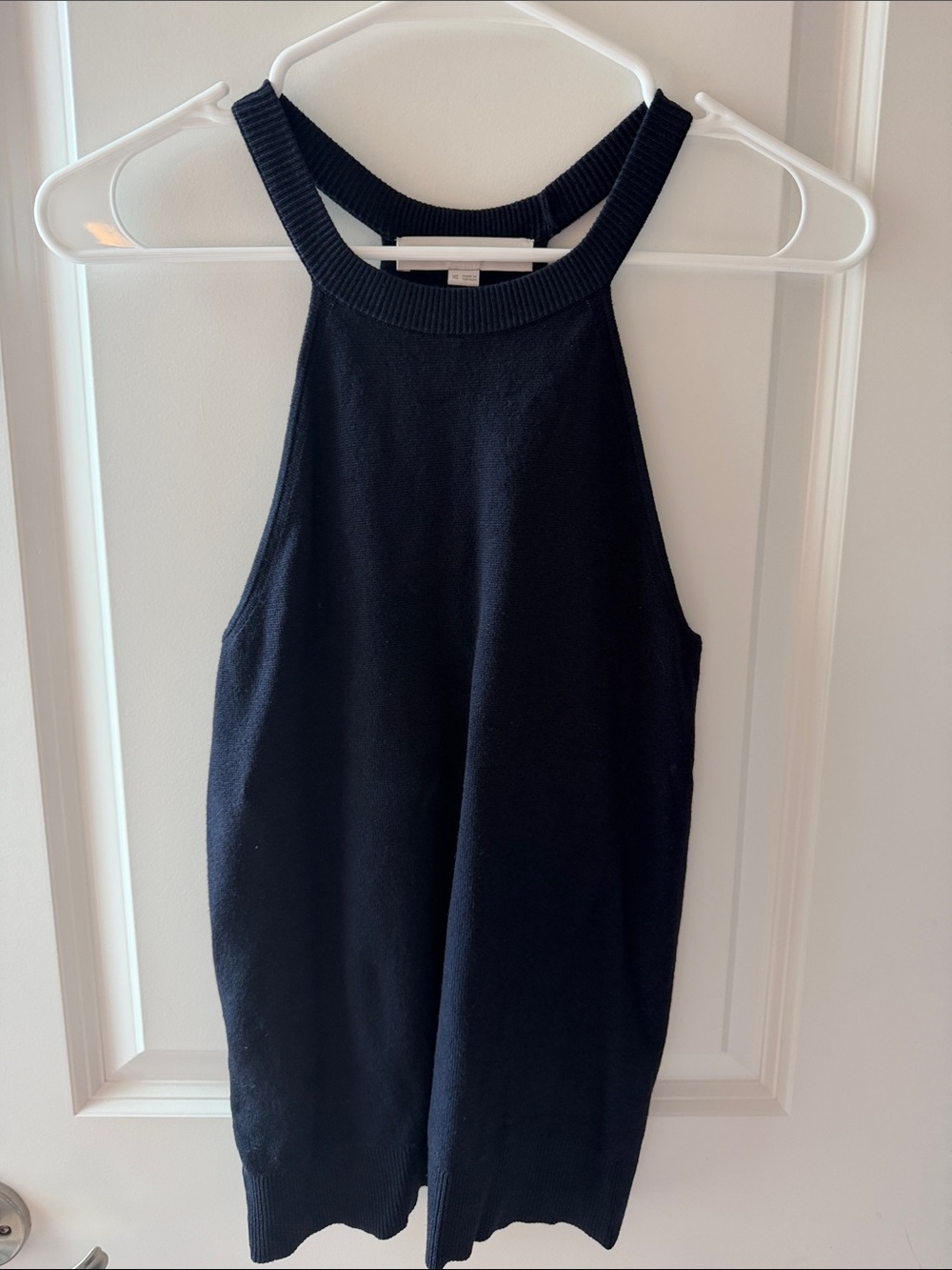 LOFT Navy Ribbed Halter Knit Tank